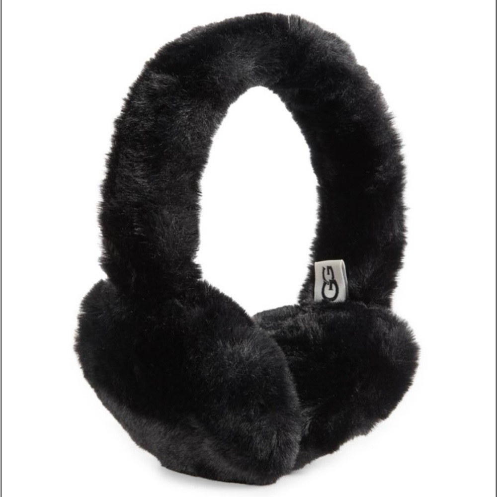 UGG Over-Ear Black Plush Headphones